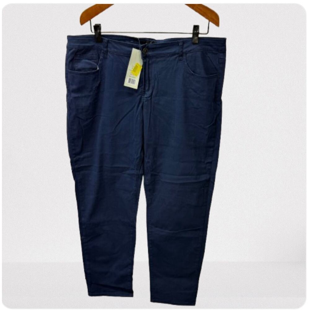 GAZOS Navy Five-Pocket Skinny Pants Plus Size 22 # H283